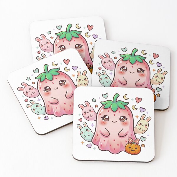Item preview, Cute Strawberry Ghost Halloween Illustration designed and sold by Biwbiwty.