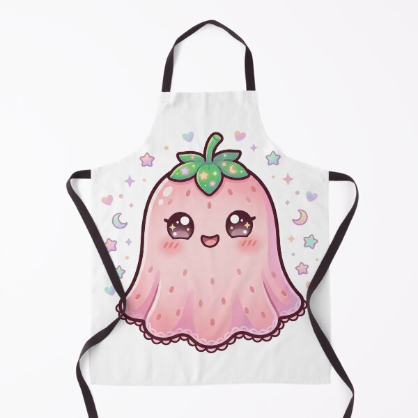 Item preview, Cute Pink Strawberry Ghost – Kawaii Halloween Art designed and sold by Biwbiwty.