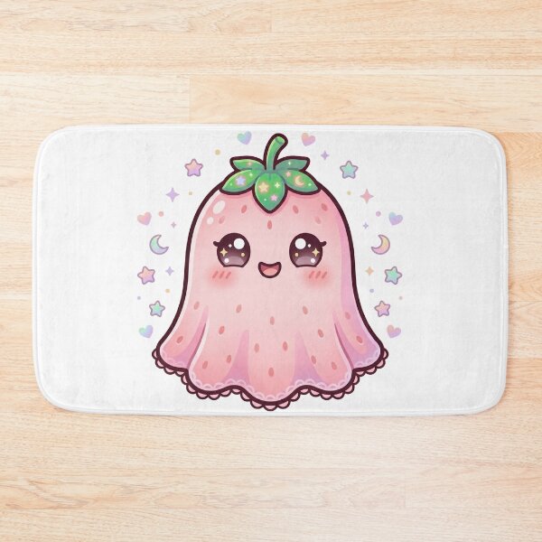Item preview, Cute Pink Strawberry Ghost – Kawaii Halloween Art designed and sold by Biwbiwty.