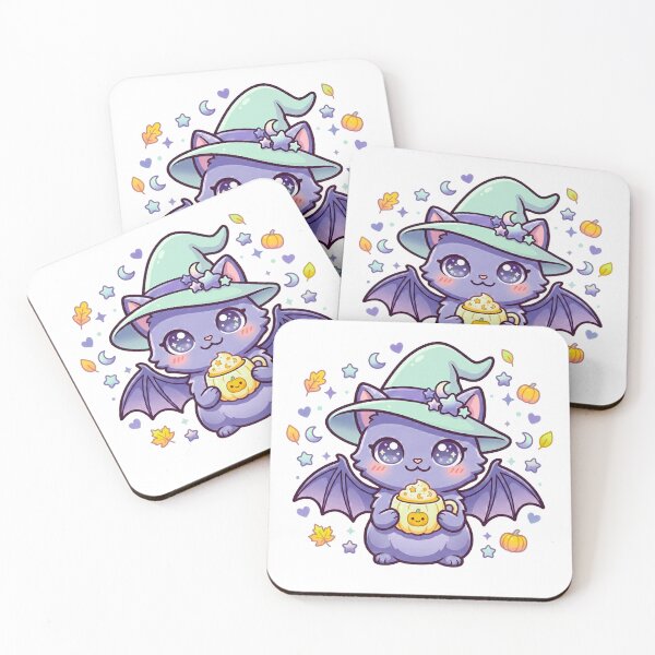 Item preview, Cute Witch Bat Holding Pumpkin – Kawaii Halloween Art designed and sold by Biwbiwty.