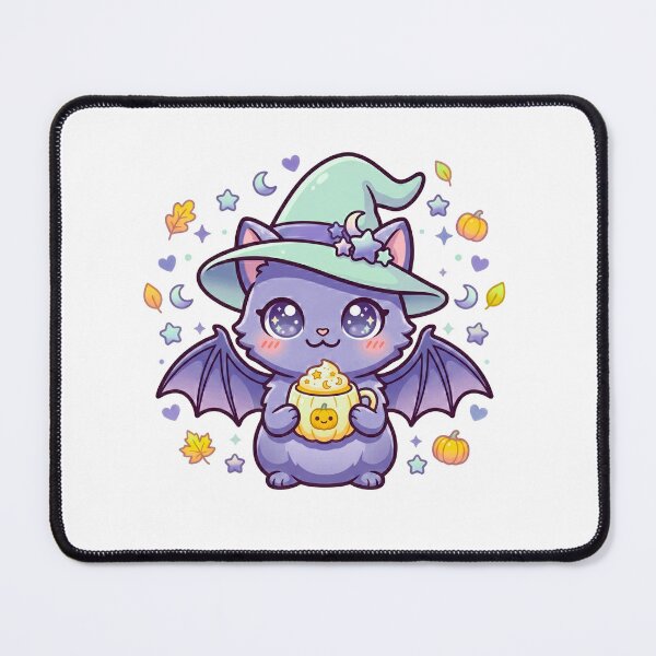 Item preview, Cute Witch Bat Holding Pumpkin – Kawaii Halloween Art designed and sold by Biwbiwty.