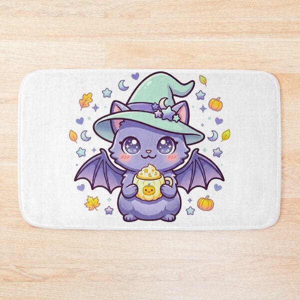 Item preview, Cute Witch Bat Holding Pumpkin – Kawaii Halloween Art designed and sold by Biwbiwty.