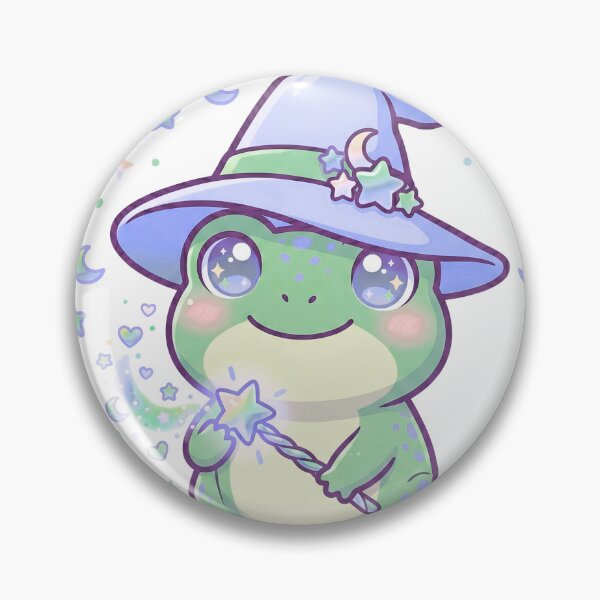 Item preview, Cute Witch Frog – Kawaii Halloween Frog Illustration designed and sold by Biwbiwty.
