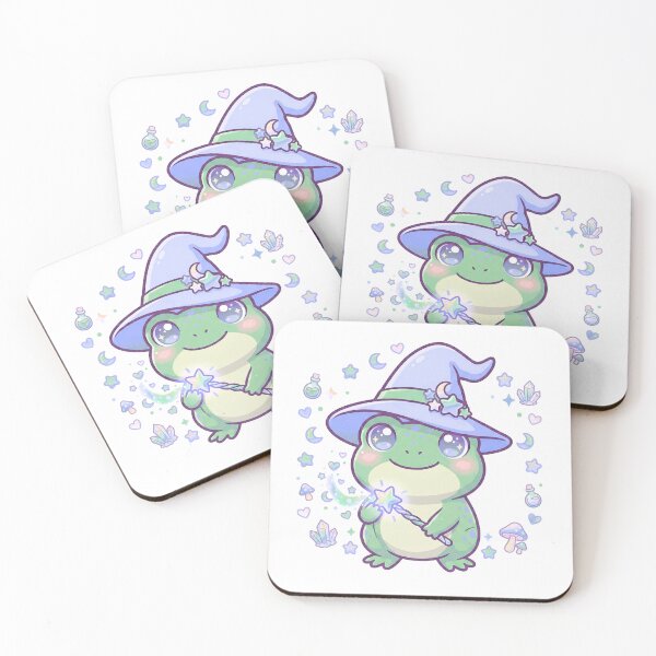 Item preview, Cute Witch Frog – Kawaii Halloween Frog Illustration designed and sold by Biwbiwty.