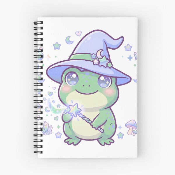 Item preview, Cute Witch Frog – Kawaii Halloween Frog Illustration designed and sold by Biwbiwty.