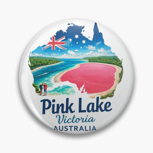 Item preview, A Vintage Illustration of Pink Lake Victoria Australia designed and sold by clarkfraser.