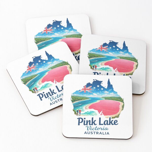 Item preview, A Vintage Illustration of Pink Lake Victoria Australia designed and sold by clarkfraser.