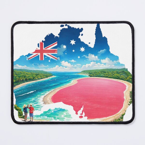 Item preview, A Vintage Illustration of Pink Lake Victoria Australia designed and sold by clarkfraser.