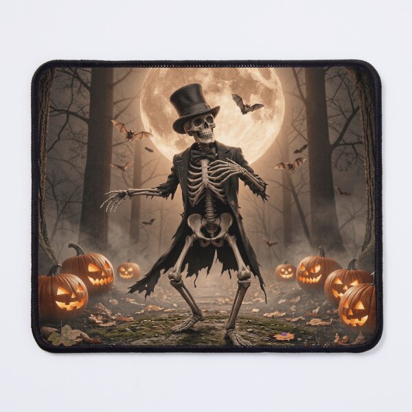 Item preview, Spooky Dapper Skeleton Dancing in Halloween Pumpkin Patch designed and sold by Art-spree.