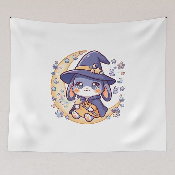 Item preview, Cute Little Witch Girl – Kawaii Halloween Illustration designed and sold by Biwbiwty.