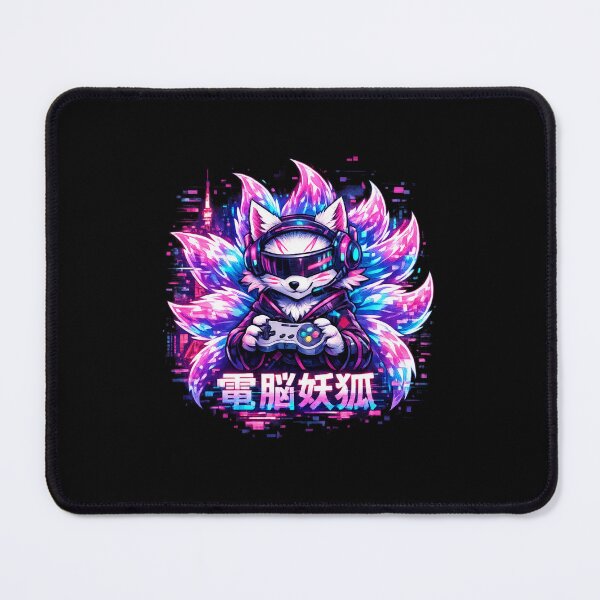 Item preview, Cyber Kawaii Dark Kitsune Ninetail Fox Yokai Gamer Y2K designed and sold by YokaiInk.