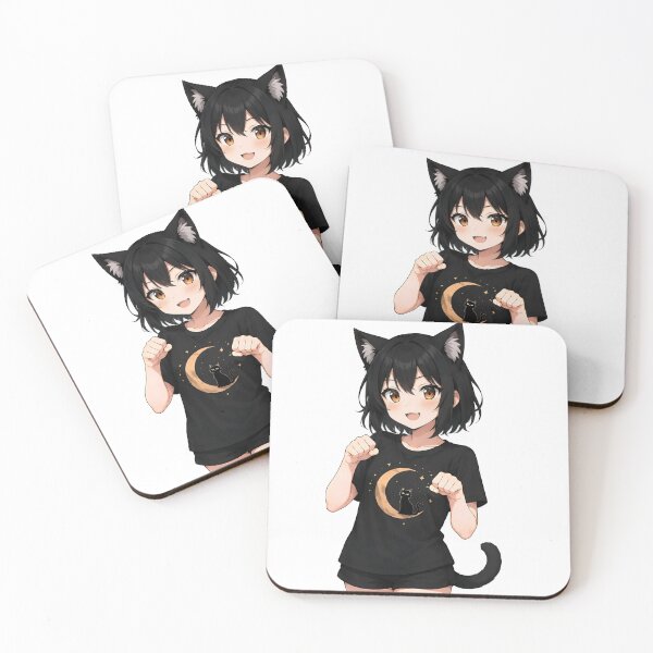Item preview, Anime Cat Girl Moonlit Kawaii designed and sold by Amr Siam.