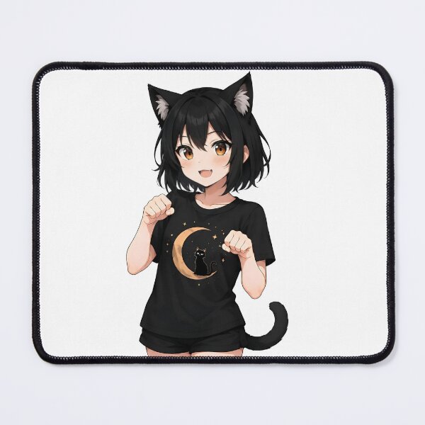 Item preview, Anime Cat Girl Moonlit Kawaii designed and sold by Amr Siam.