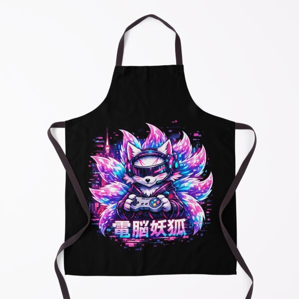 Item preview, Cyber Kawaii Dark Kitsune Ninetail Fox Yokai Gamer Y2K designed and sold by YokaiInk.