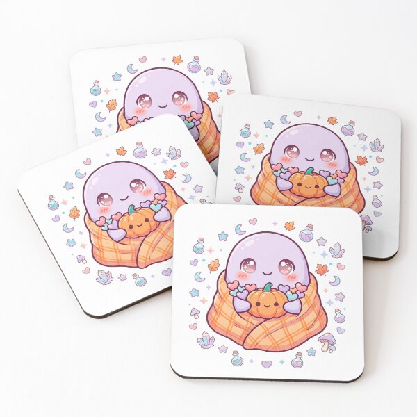Item preview, Cute Ghost Wrapped in Blanket – Cozy Kawaii Halloween Art designed and sold by Biwbiwty.