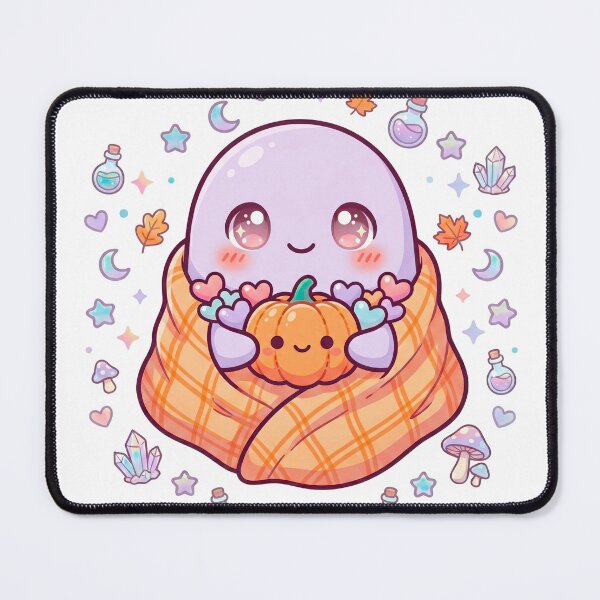 Item preview, Cute Ghost Wrapped in Blanket – Cozy Kawaii Halloween Art designed and sold by Biwbiwty.