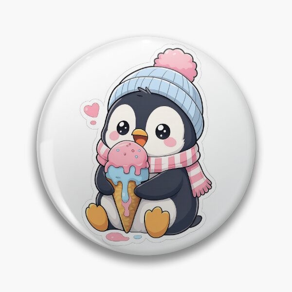 Item preview, Cute Baby Penguin Ice Cream Sticker designed and sold by Alpha-mike13.