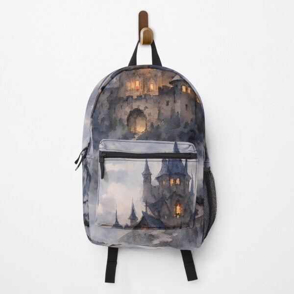 Item preview, Haunted Gothic Castle in Moonlit Mist Watercolor Fantasy Landscape designed and sold by cr6zym1nd.