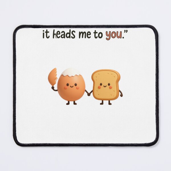 Item preview, Cute Egg and Toast Romantic Quote - Funny Food Couple Pun designed and sold by thazinart.