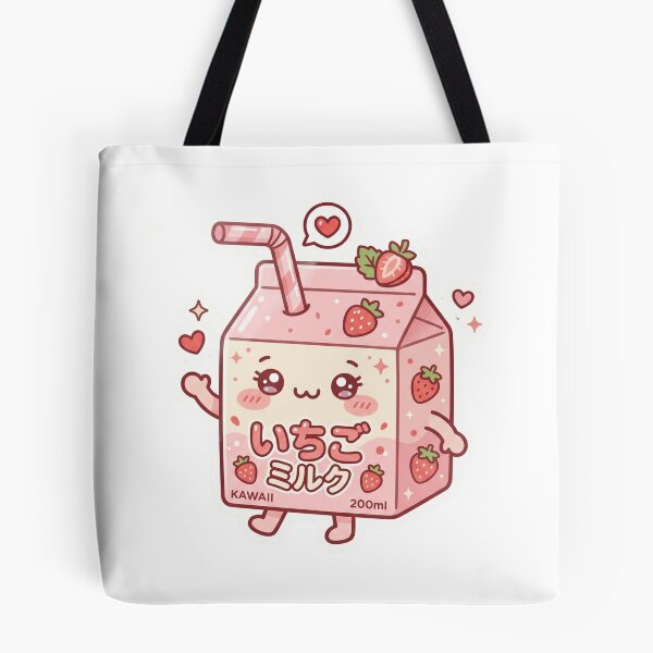 Artikelvorschau, Niedlicher Erdbeermilchkarton-Aufkleber im Kawaii-Pastell-Stil entworfen und verkauft von Biwbiwty.