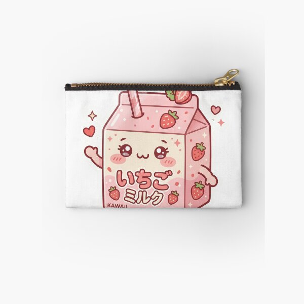 Artikelvorschau, Niedlicher Erdbeermilchkarton-Aufkleber im Kawaii-Pastell-Stil entworfen und verkauft von Biwbiwty.