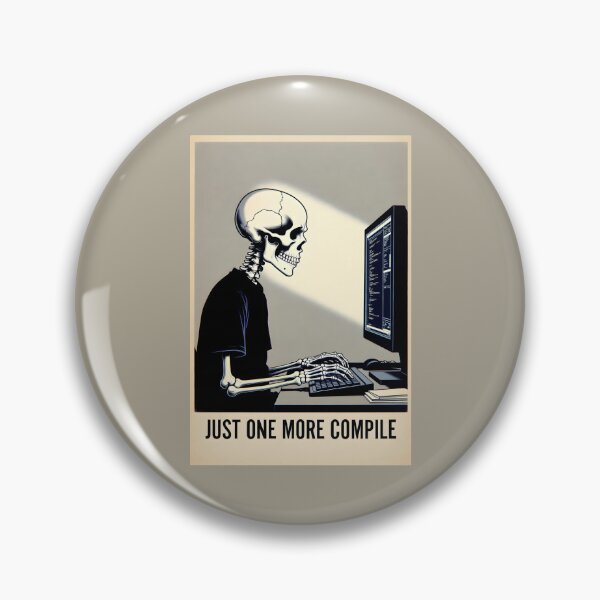 Item preview, Just One More Compile Programmer Skull designed and sold by SplashTastic.
