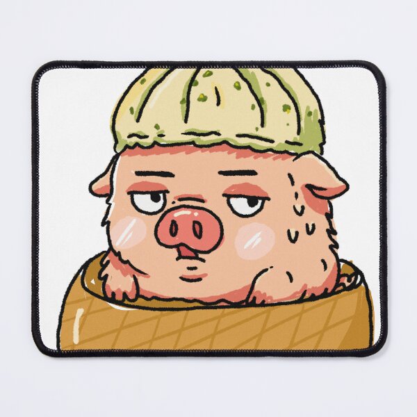 Item preview, Awkward Animal Dumpling Hat Club - Matcha Burnout Pig designed and sold by Ganj1l.