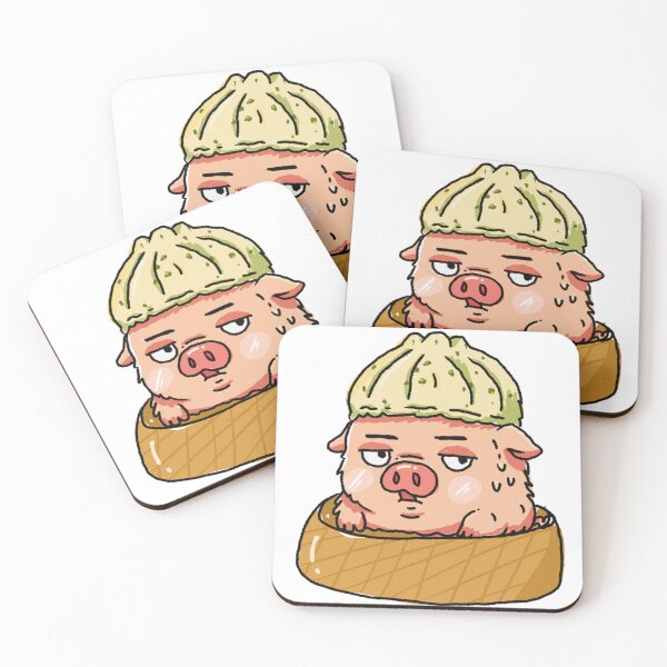 Item preview, Awkward Animal Dumpling Hat Club - Matcha Burnout Pig designed and sold by Ganj1l.