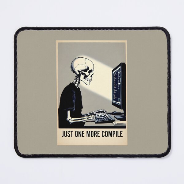 Item preview, Just One More Compile Programmer Skull designed and sold by SplashTastic.