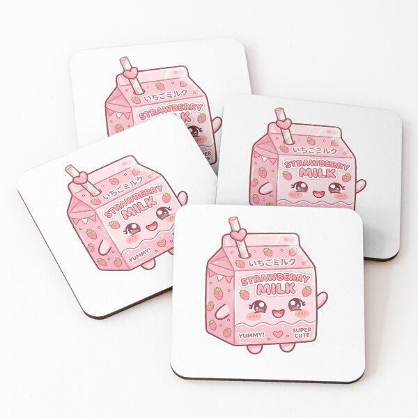Item preview, Kawaii Japanese Strawberry Milk Cute Pink Aesthetic Sticker designed and sold by Biwbiwty.