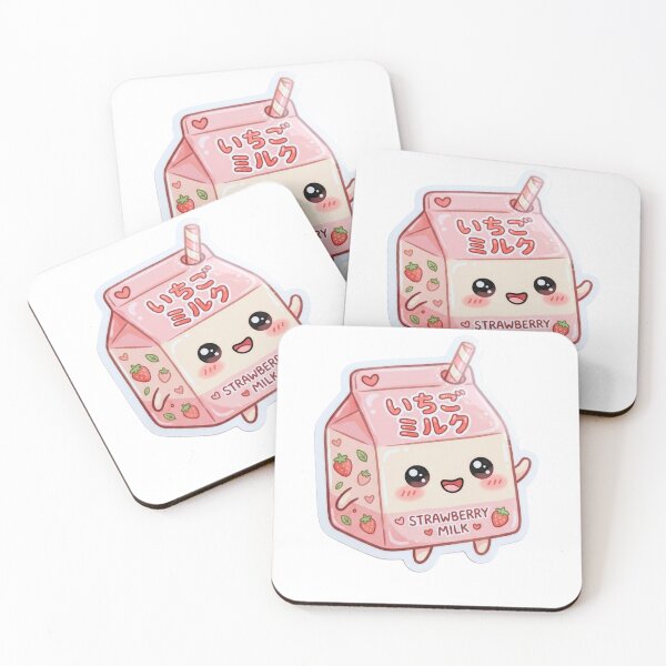 Item preview, Cute Smiling Strawberry Milk Carton Kawaii Sticker designed and sold by Biwbiwty.