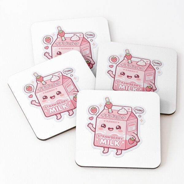 Item preview, Kawaii Strawberry Milk Buddy Cute Pastel Character designed and sold by Biwbiwty.