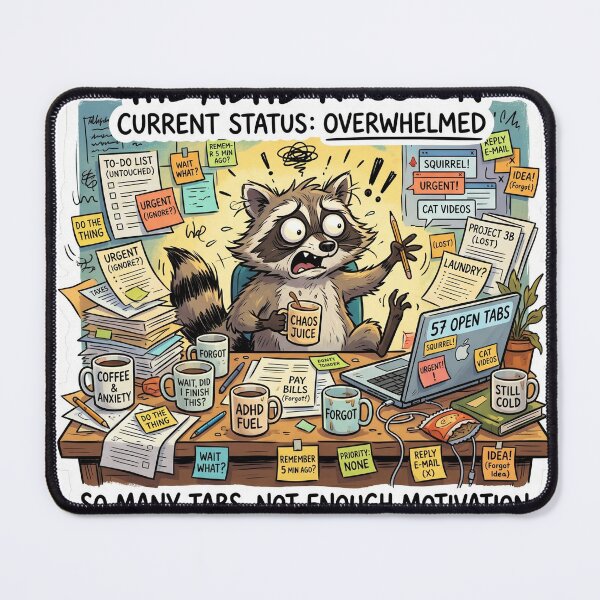 Item preview, ADHD Raccoon Chaos Meme Funny Neurodivergent Sticker designed and sold by Biwbiwty.