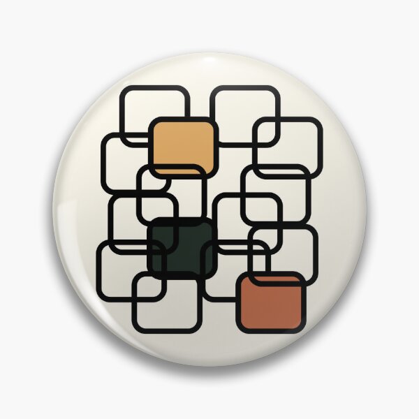 Item preview, Mid Century Modern Geometric Squares Terracotta and Sage designed and sold by Eswa World | Store.