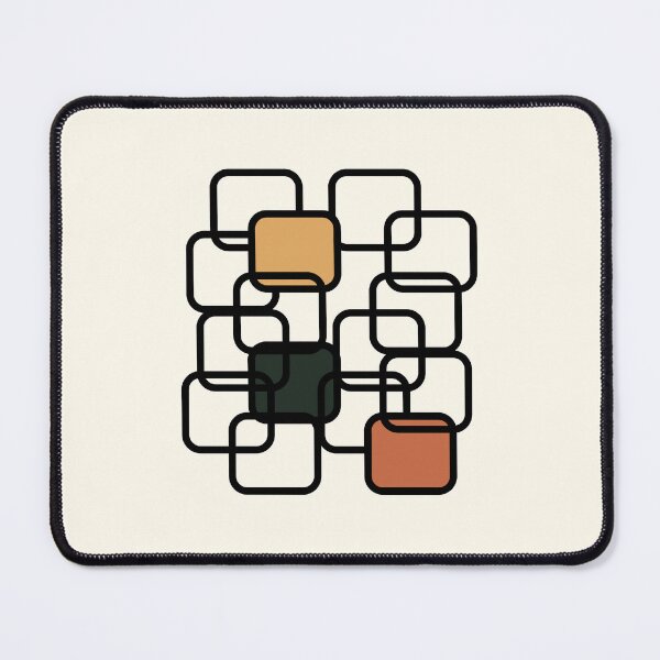 Item preview, Mid Century Modern Geometric Squares Terracotta and Sage designed and sold by Eswa World | Store.