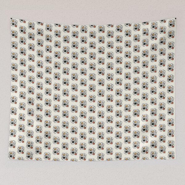 Item preview, Mid Century Modern Geometric Squares Terracotta and Sage designed and sold by Eswa World | Store.