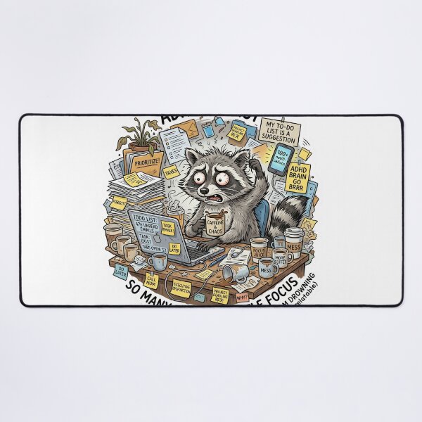 Item preview, ADHD Energy Raccoon Funny Chaotic Meme Sticker designed and sold by Biwbiwty.