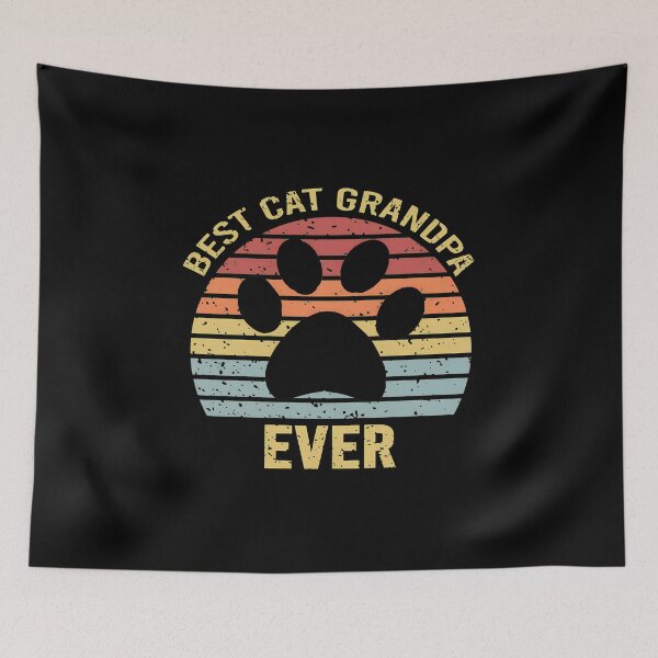 Item preview, Best Cat Grandpa Ever Retro Sunset Paw Print designed and sold by StranHabesre51.