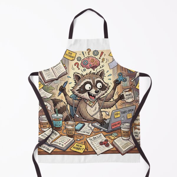 Item preview, Chaotic Raccoon Desk ADHD Meme Cute Sticker designed and sold by Biwbiwty.