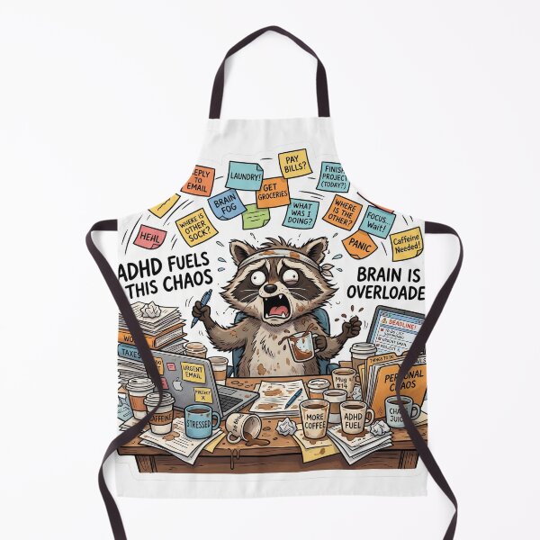 Item preview, ADHD Feels Like This Funny Raccoon Chaos Sticker designed and sold by Biwbiwty.