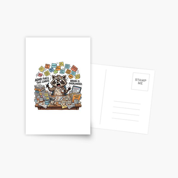 Item preview, ADHD Feels Like This Funny Raccoon Chaos Sticker designed and sold by Biwbiwty.