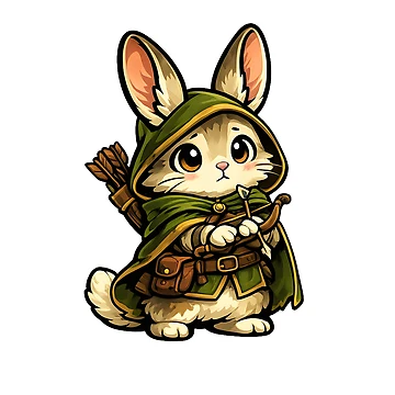 Artwork thumbnail, Introvert Ranger Rabbit | Cozy Fantasy Introvert Gift by Byte Bark