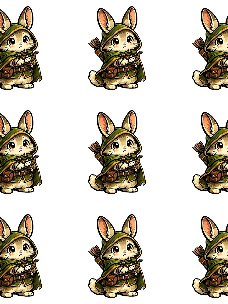 Thumbnail 3 of 3, Scarf, Introvert Ranger Rabbit | Cozy Fantasy Introvert Gift designed and sold by PonderPrecinct.