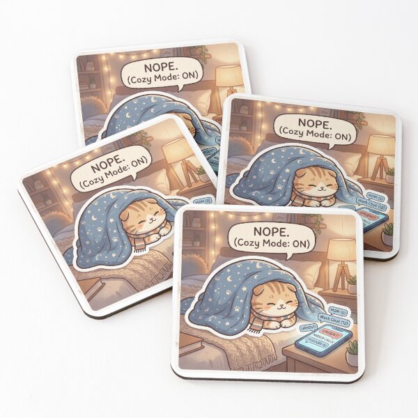 Item preview, Cozy Cat Blanket Cute Introvert Mood Sticker designed and sold by Biwbiwty.