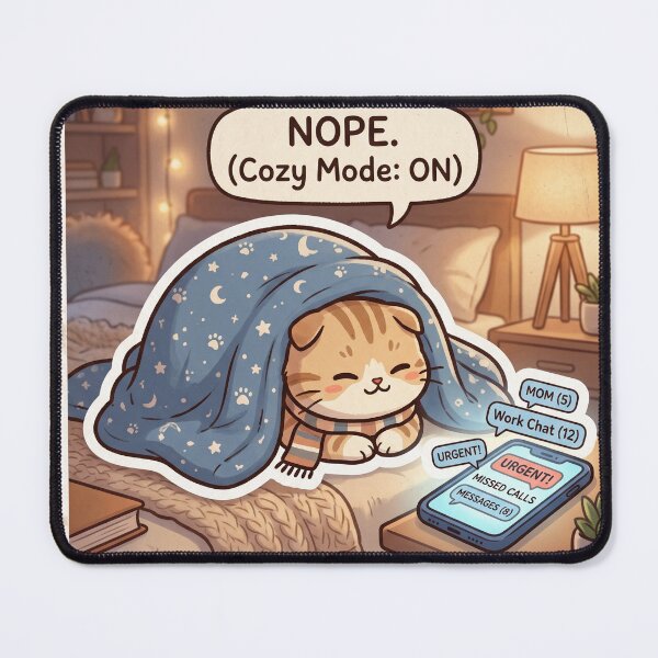 Item preview, Cozy Cat Blanket Cute Introvert Mood Sticker designed and sold by Biwbiwty.