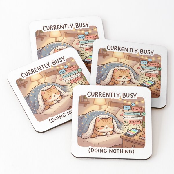 Item preview, Currently Busy Doing Nothing Cute Introvert Cat Sticker designed and sold by Biwbiwty.
