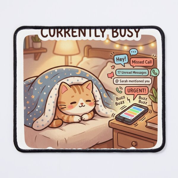 Item preview, Currently Busy Doing Nothing Cute Introvert Cat Sticker designed and sold by Biwbiwty.