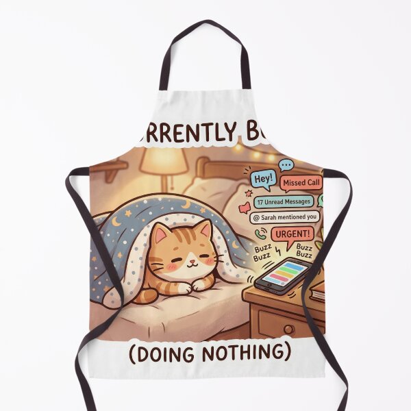 Item preview, Currently Busy Doing Nothing Cute Introvert Cat Sticker designed and sold by Biwbiwty.