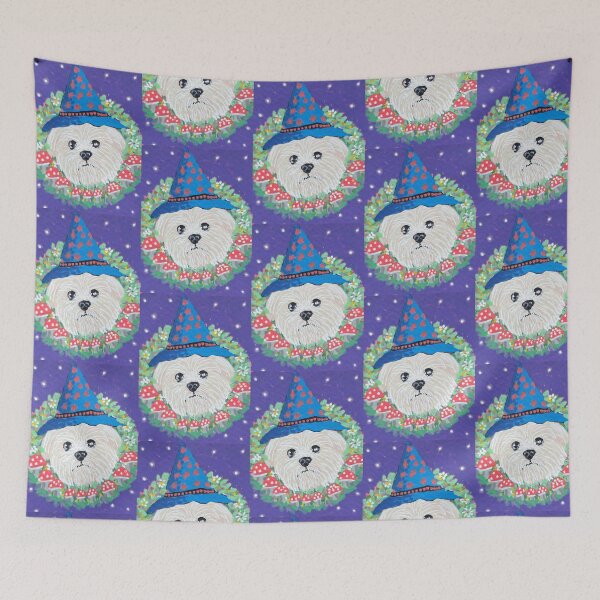 Item preview, Wizard puppy on mushrooms designed and sold by JenJenArt.