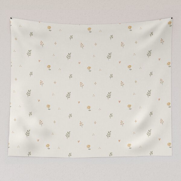 Item preview, Minimalist Wildflower Pattern | Cute Botanical Floral Seamless Design in Neutral Tones designed and sold by Inkmatic Studio.
